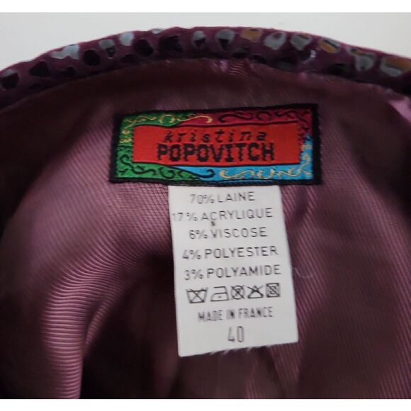 Kristina Popovitch Multicolor Tweed Women's Blazer With Matching Skirt - Picture 8 of 9